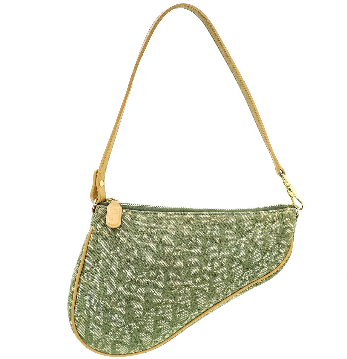 Christian Dior Kaki Green Oblique Saddle Mini Pochette