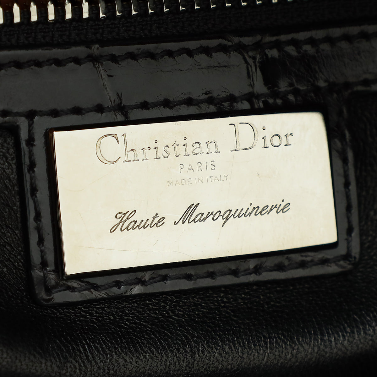 Christian Dior Dark Grey Crocodile Haute Maroquinerie Lady Dior XL Bag