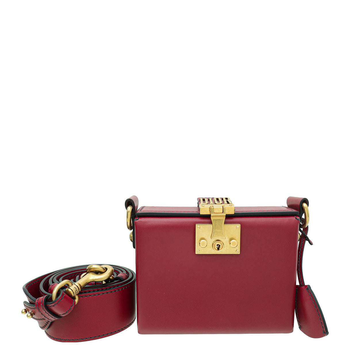 Christian Dior Burgundy Dioraddict Lockbox Bag