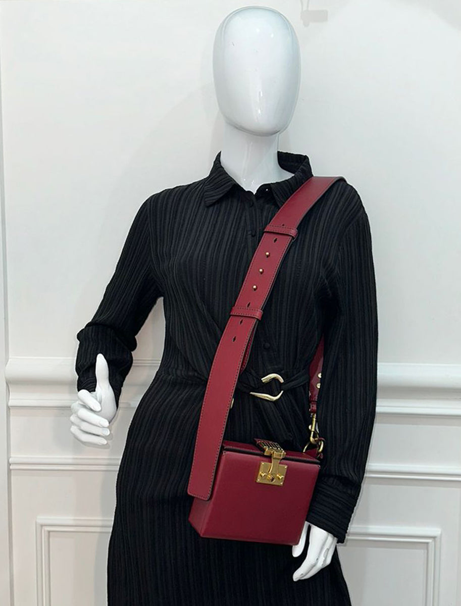 Christian Dior Burgundy Dioraddict Lockbox Bag