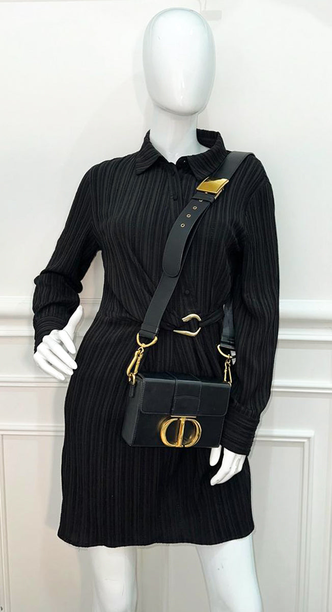 Christian Dior Black 30 Montaigne Box Shoulder Bag