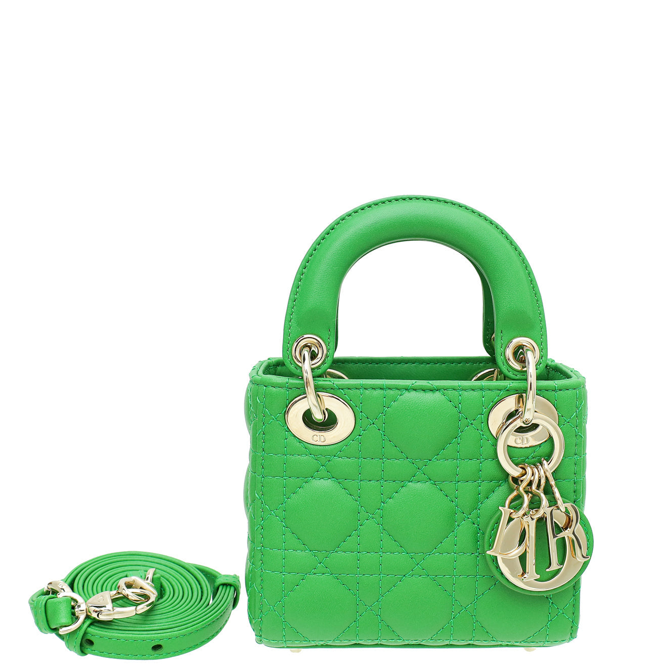 Christian Dior Green Micro Lady Dior Bag