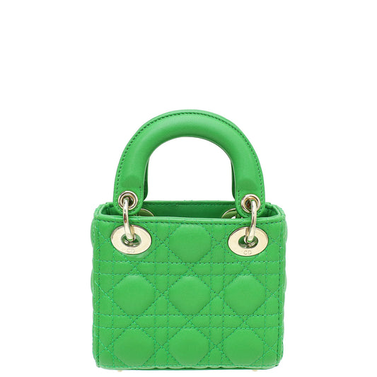 Christian Dior Green Micro Lady Dior Bag