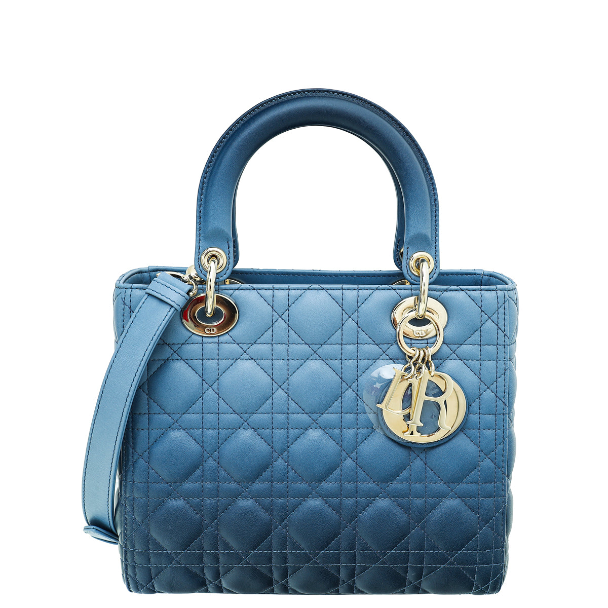 Christian Dior Blue Ombre Lady Dior Medium Bag