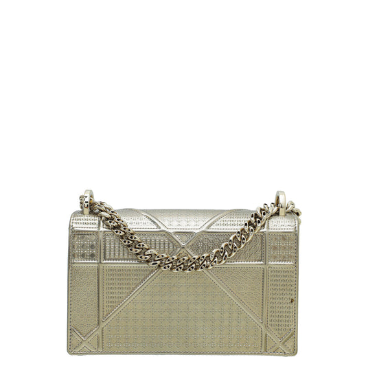 Christian Dior Champagne Diorama Micro Cannage Small Shoulder Bag