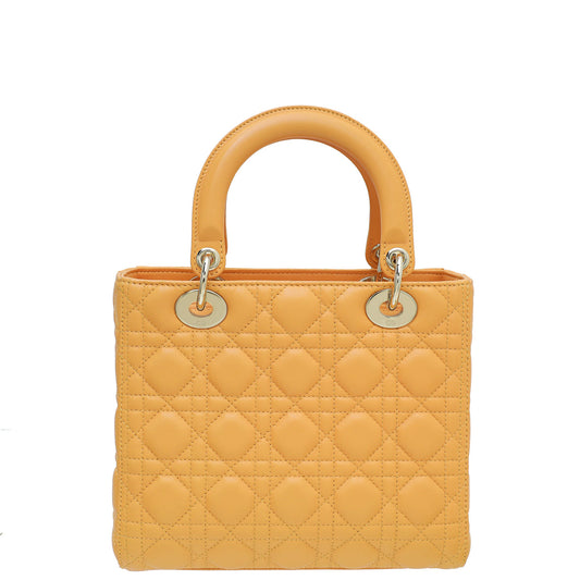 Christian Dior Apricot Lady Dior Medium Bag