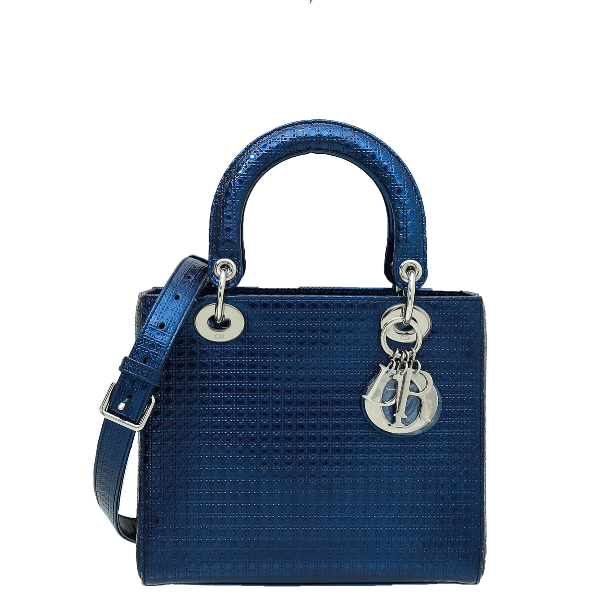 Christian Dior Blue Lady Dior Micro Cannage Medium Bag