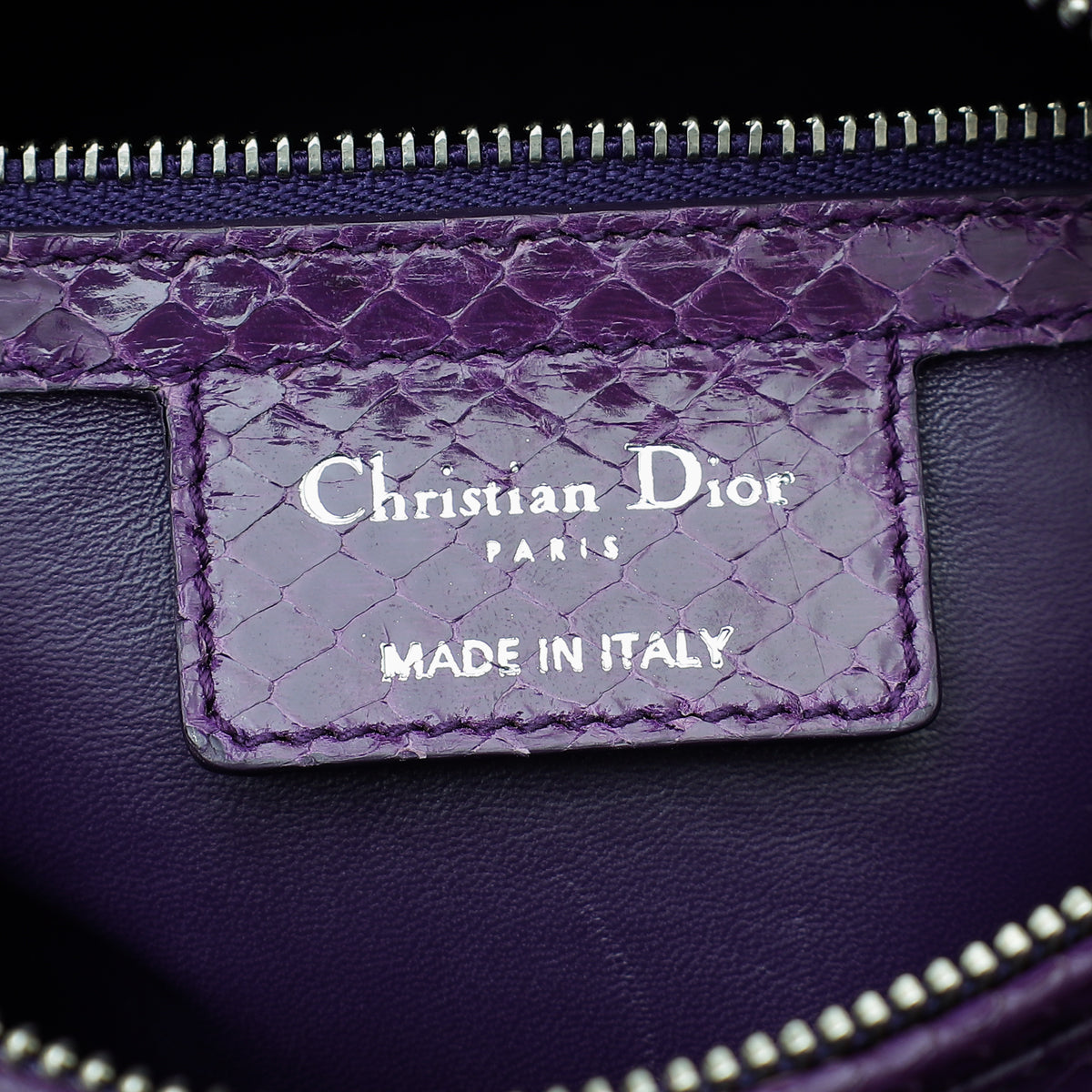 Christian Dior Violet Python Lady Dior Bag