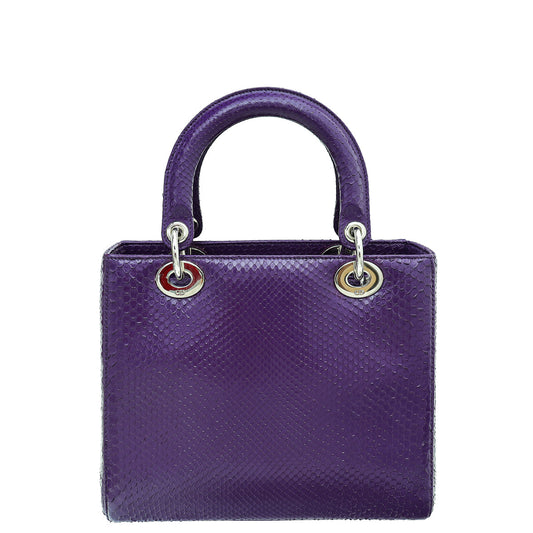 Christian Dior Violet Python Lady Dior Bag