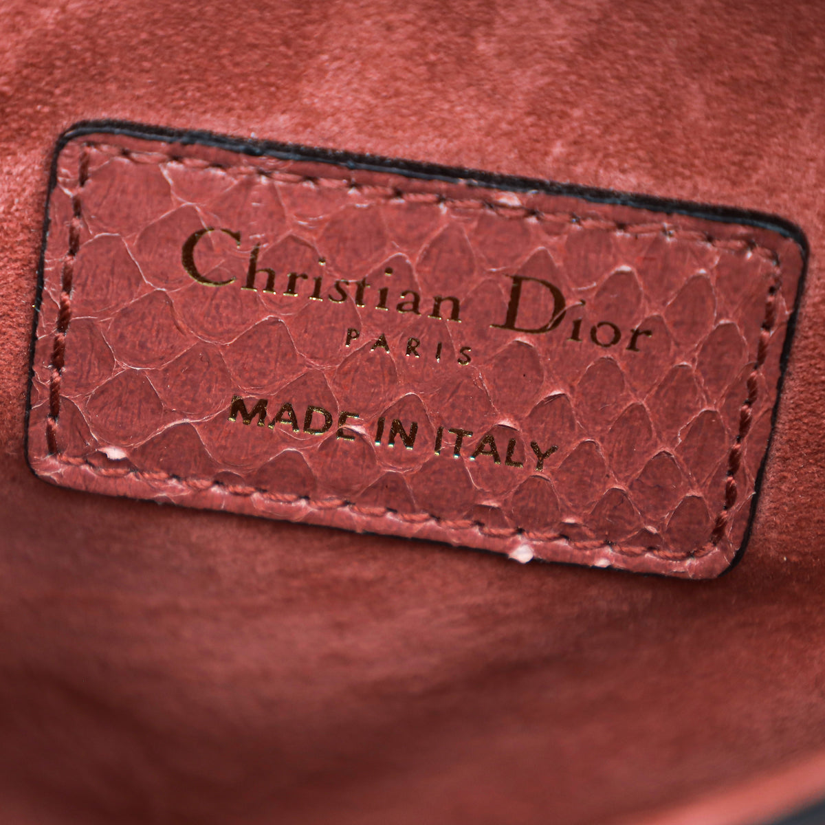 Christian Dior Mallow Rose Python Saddle Mini Bag