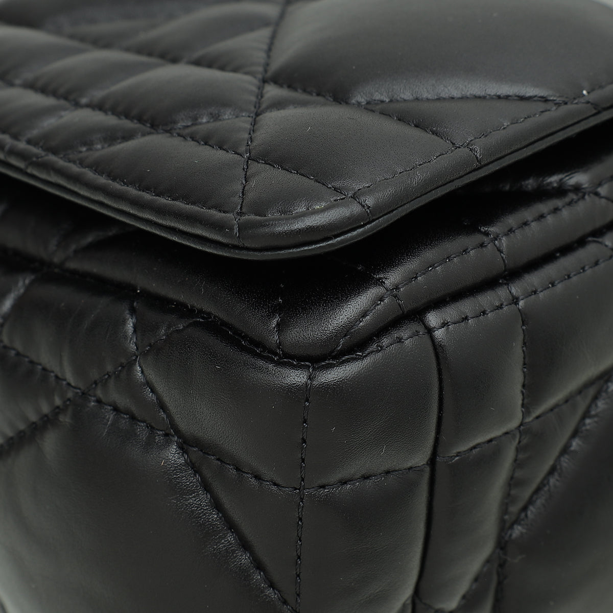 Christian Dior Black Caro Macrocannage Quilted Medium Bag