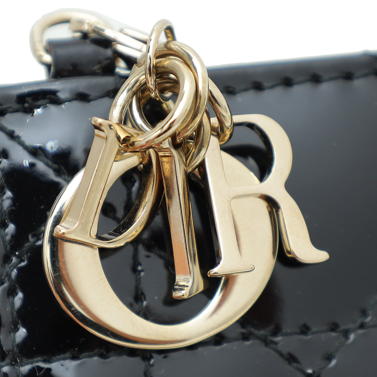 Christian Dior Black Lady Dior Gusset Card Holder