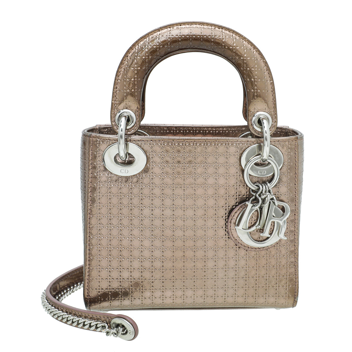 Christian Dior Bronze Micro Cannage Lady Dior Chain Mini Bag