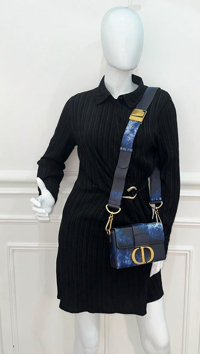 Christian Dior Blue 30 Montaigne Box Tie Dye Bag