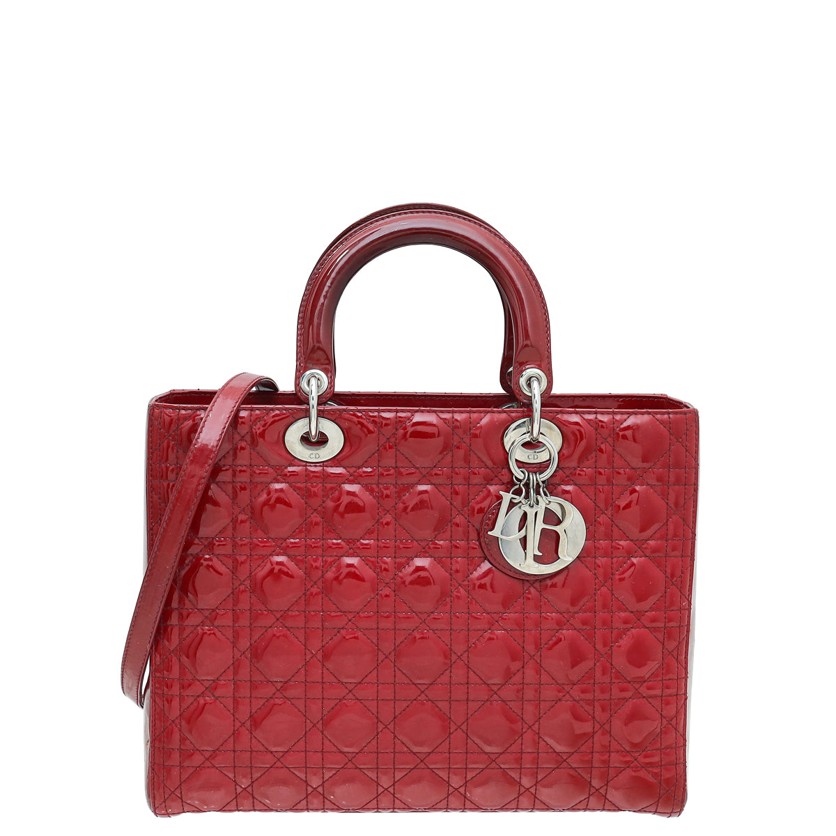 Christian Dior Red Lady Dior Large Bag