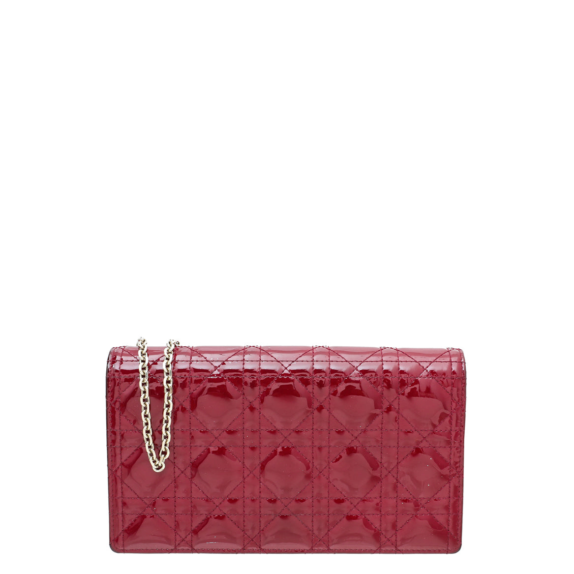 Christian Dior Cherry Red Lady Dior Chain Pouch