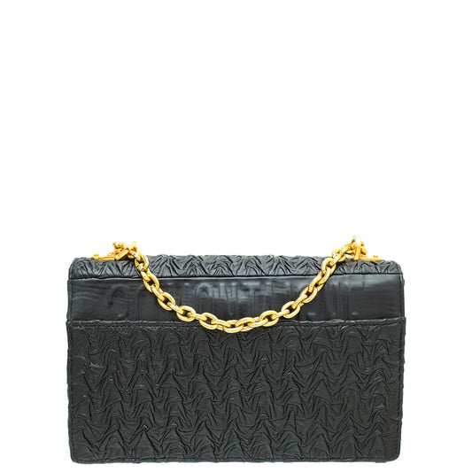 Christian Dior Black 30 Montaigne Wavy-Effect Flap Shoulder Bag