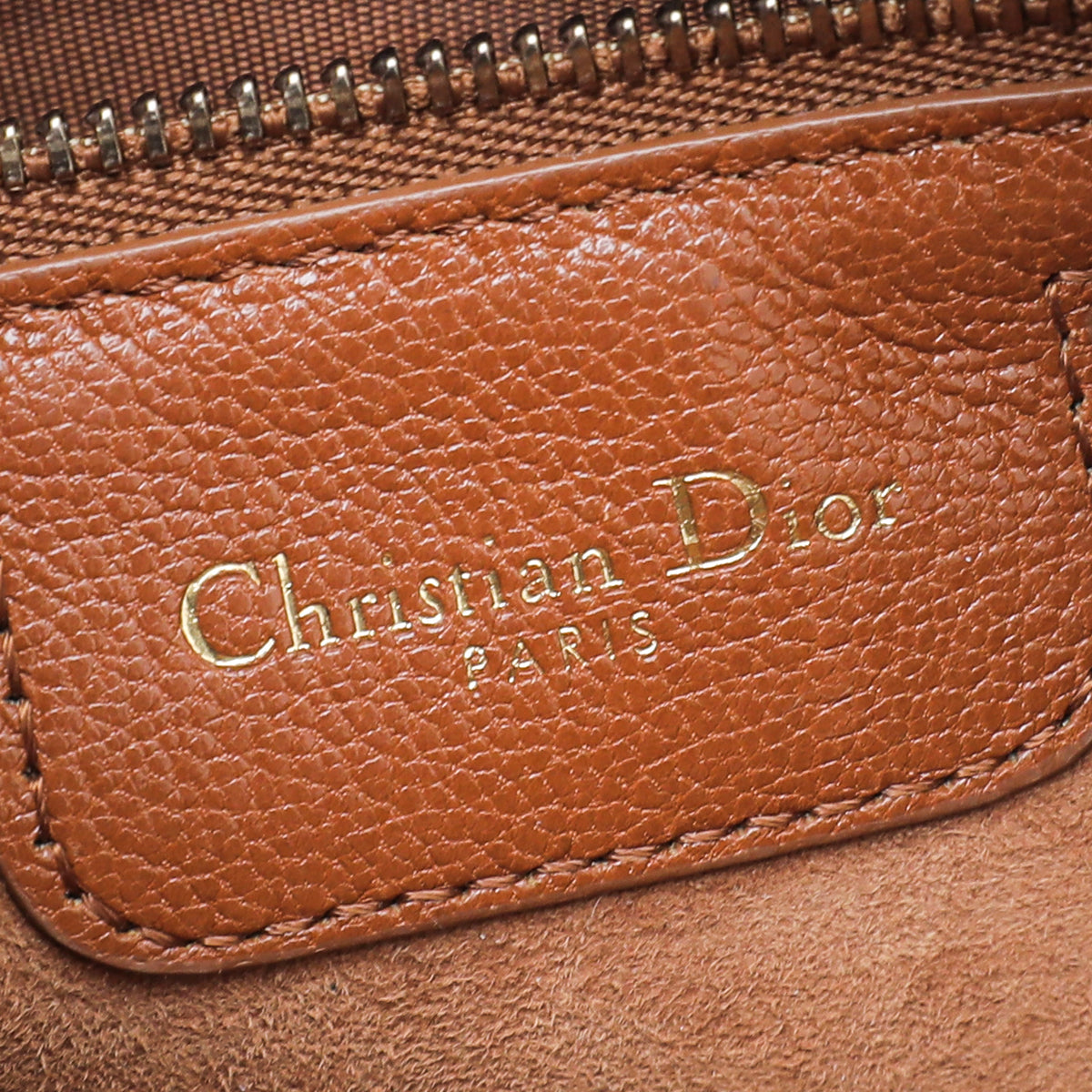 Christian Dior Tan Goatskin Double Saddle Strap Pouch