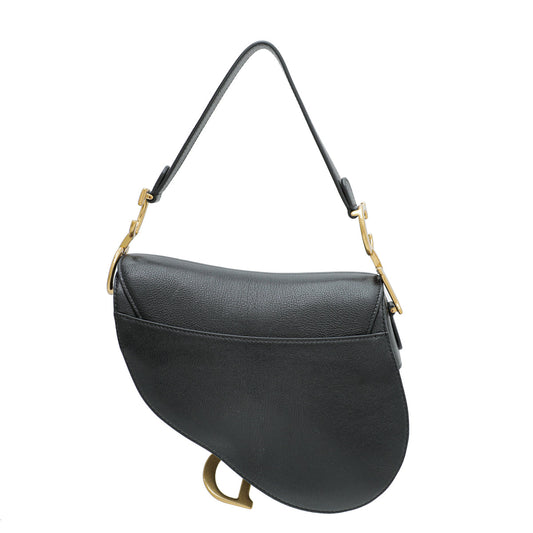 Christian Dior Black Saddle Medium Bag