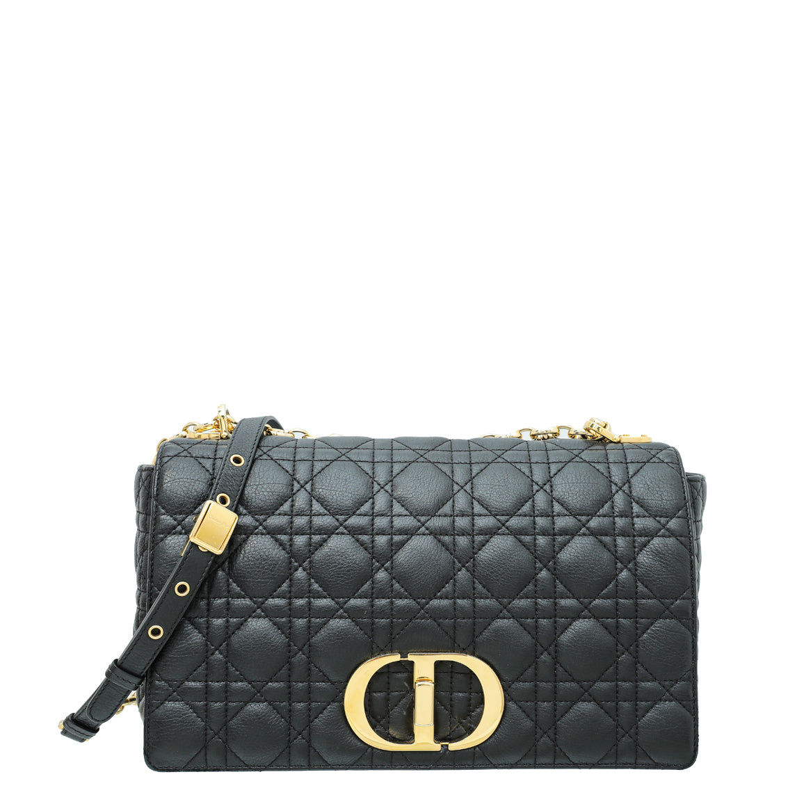 Christian Dior Black Soft Cannage Caro Large Bag