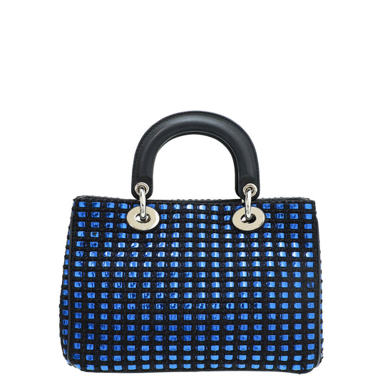 Christian Dior Bicolor Diorissimo Mini Metallic Tweed Bag