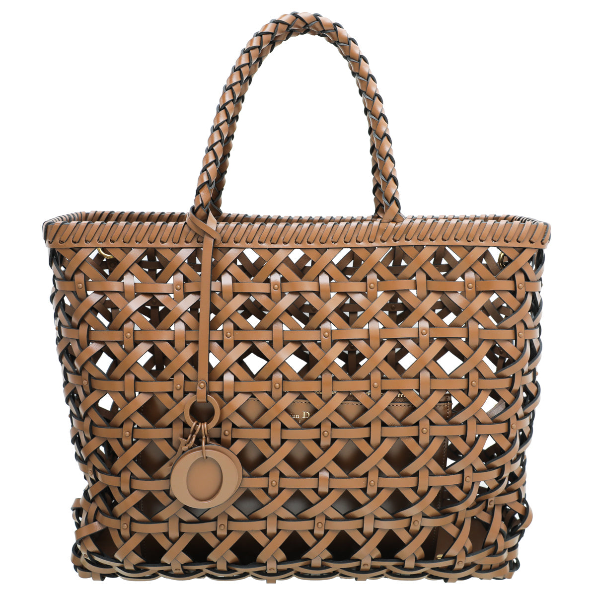 Christian Dior Brown Dior Cabas Perforated Bag