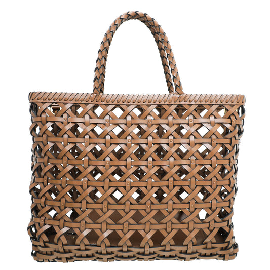 Christian Dior Brown Dior Cabas Perforated Bag