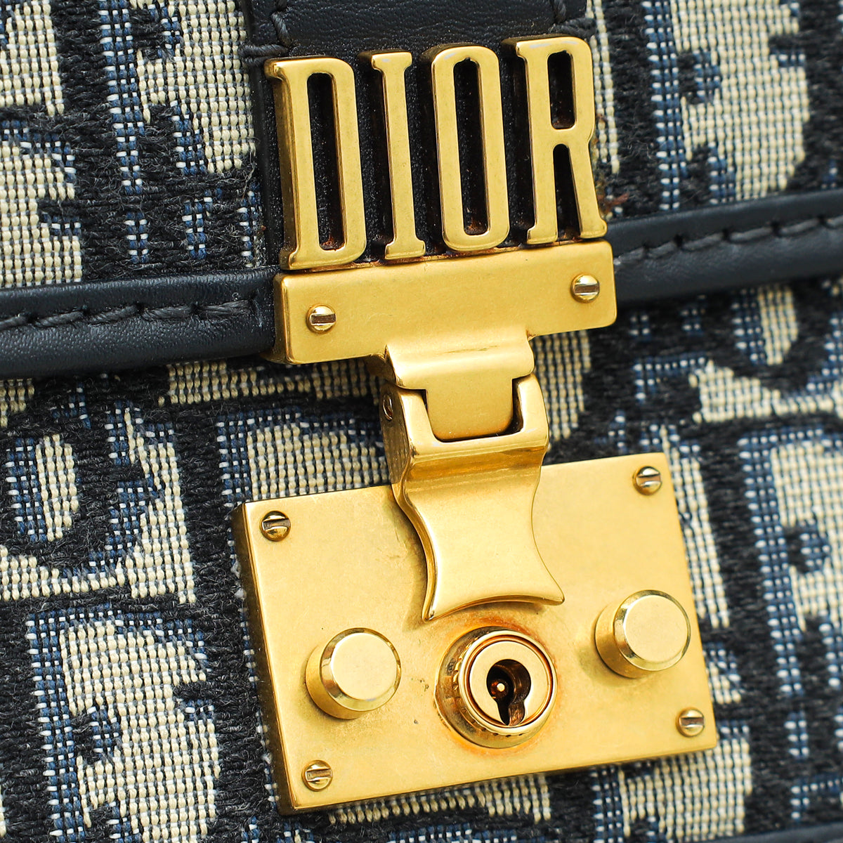 Christian Dior Navy Blue Oblique DiorAddict Wallet On Chain Clutch