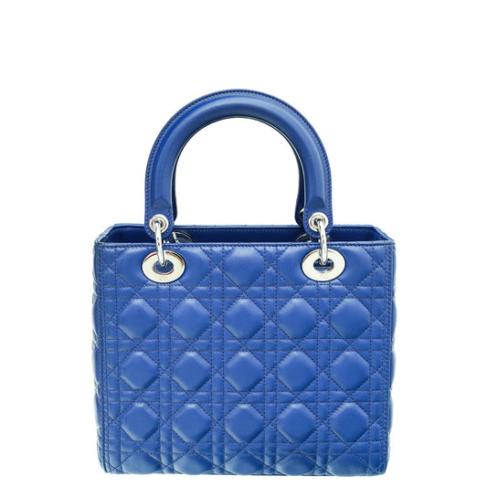 Christian Dior Blue Lady Dior Medium Bag