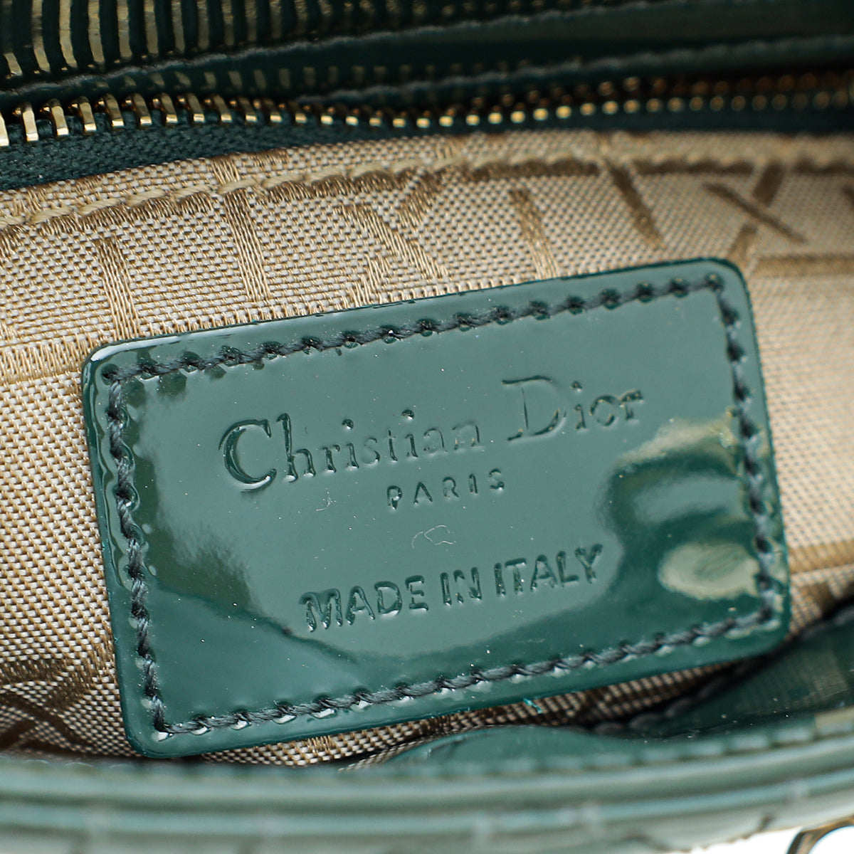 Christian Dior Forest Green Chain Mini Lady Dior Bag