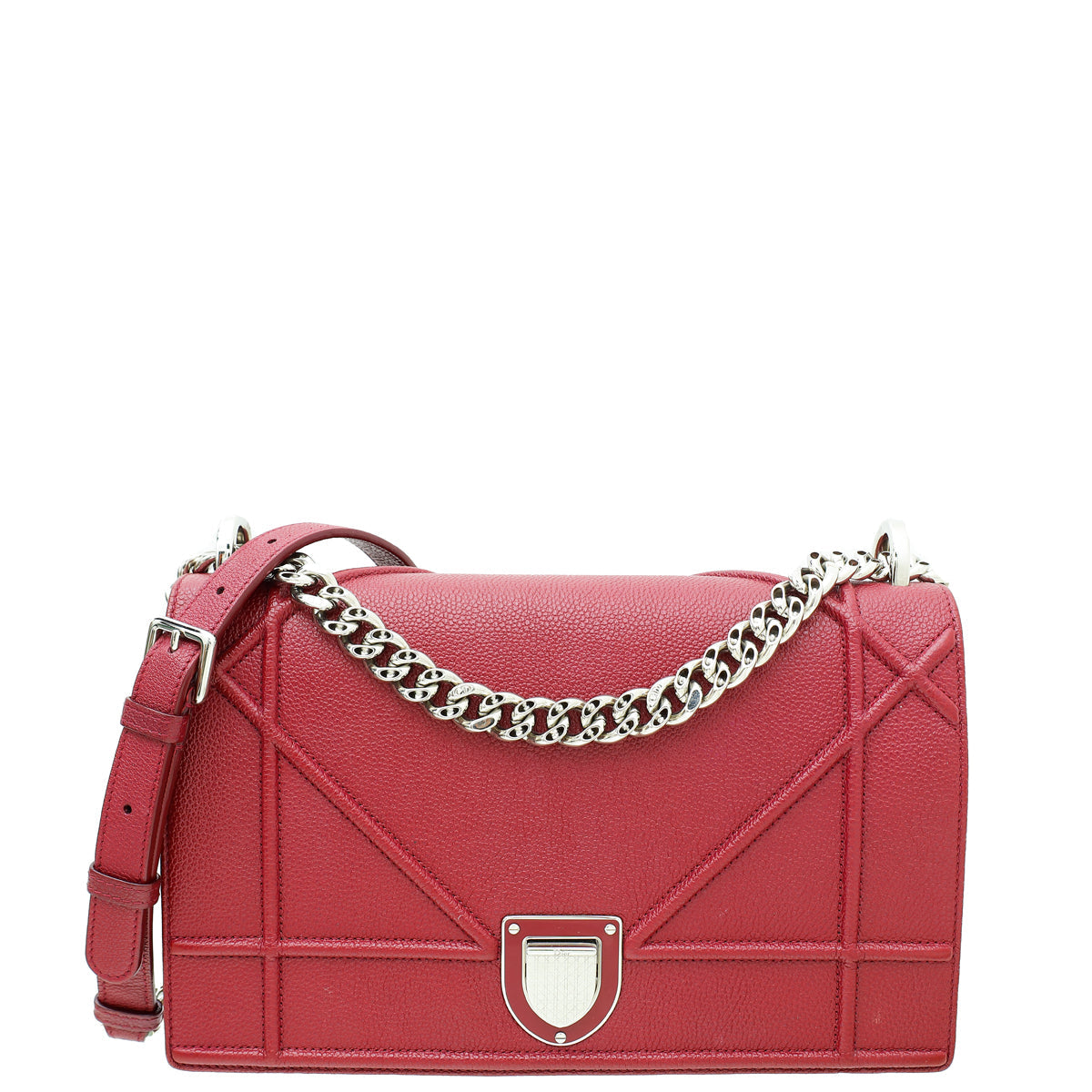 Christian Dior Dark Fuchsia Diorama Flap Medium Bag