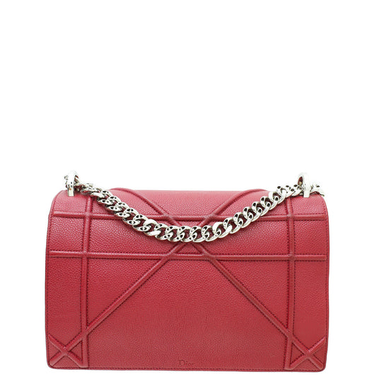 Christian Dior Dark Fuchsia Diorama Flap Medium Bag