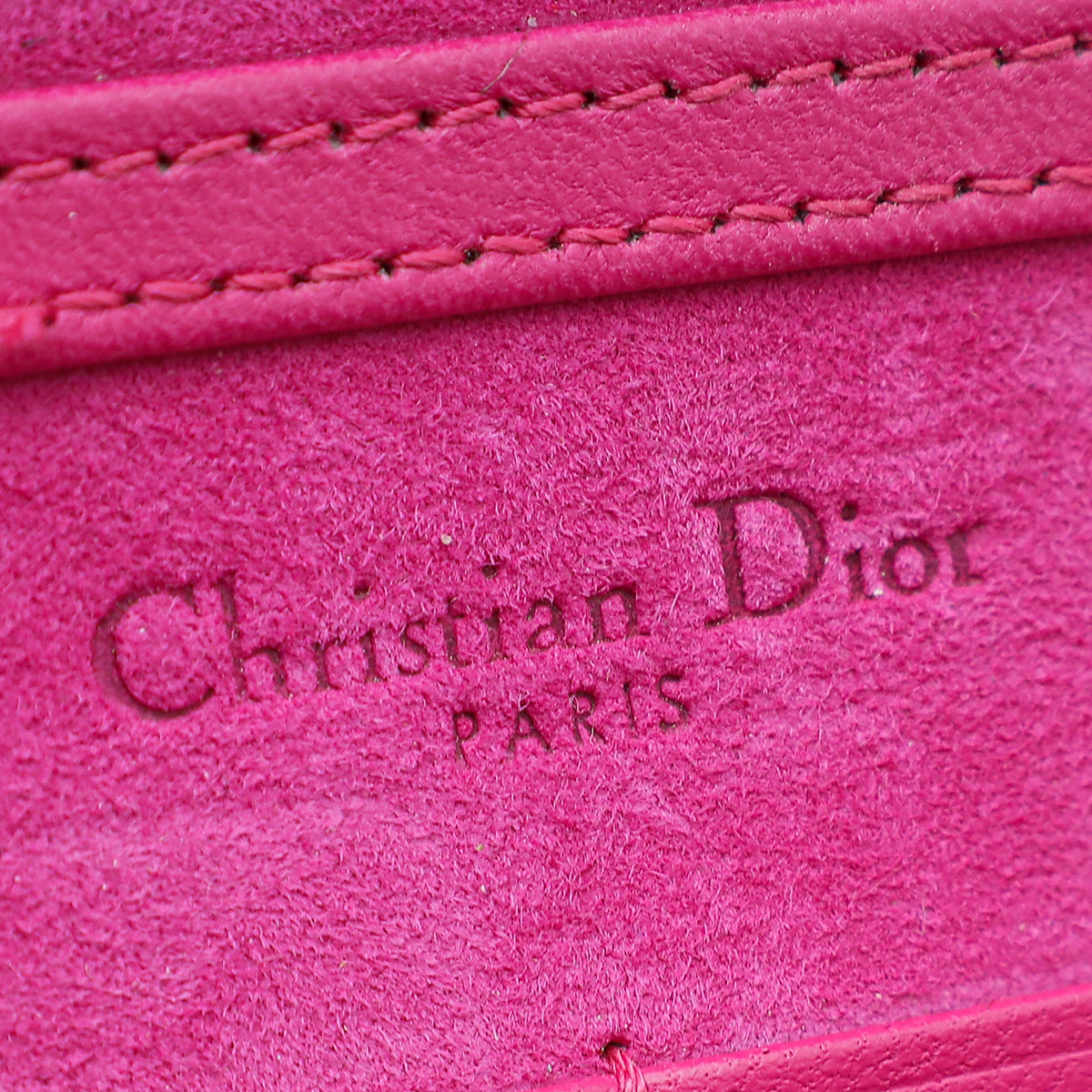 Christian Dior Fuchsia Studded Diorama Wallet on Chain