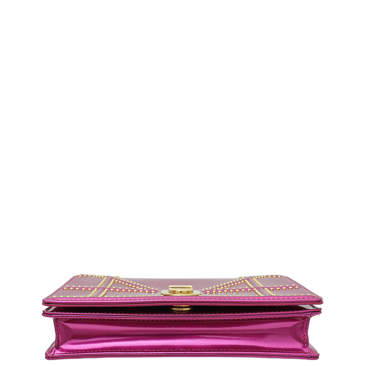 Christian Dior Fuchsia Studded Diorama Wallet on Chain