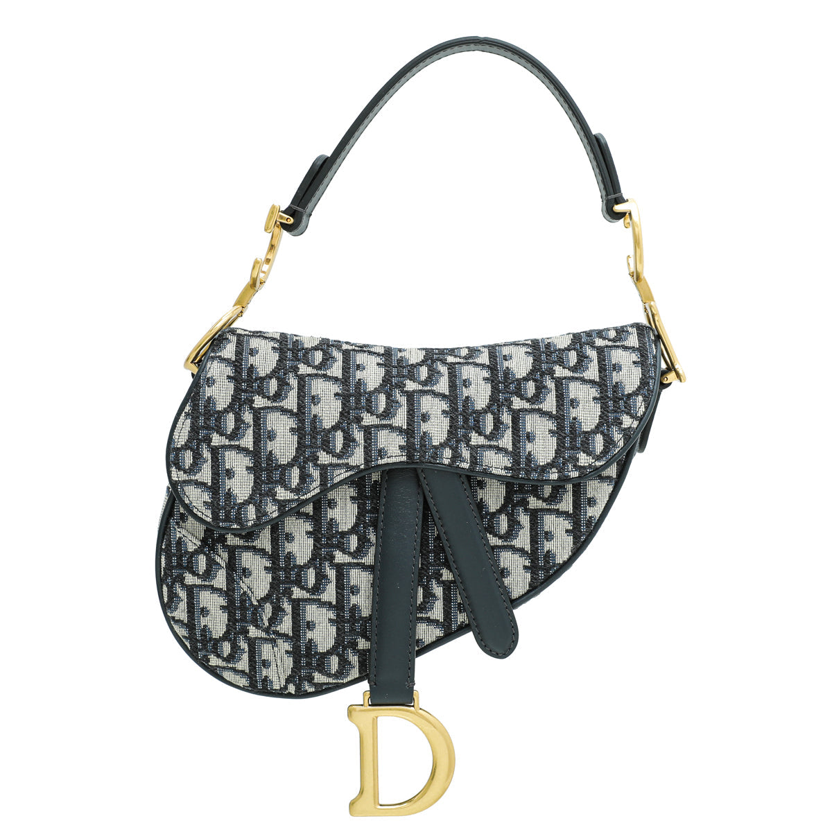 Christian Dior Navy Blue Saddle Oblique Mini Bag