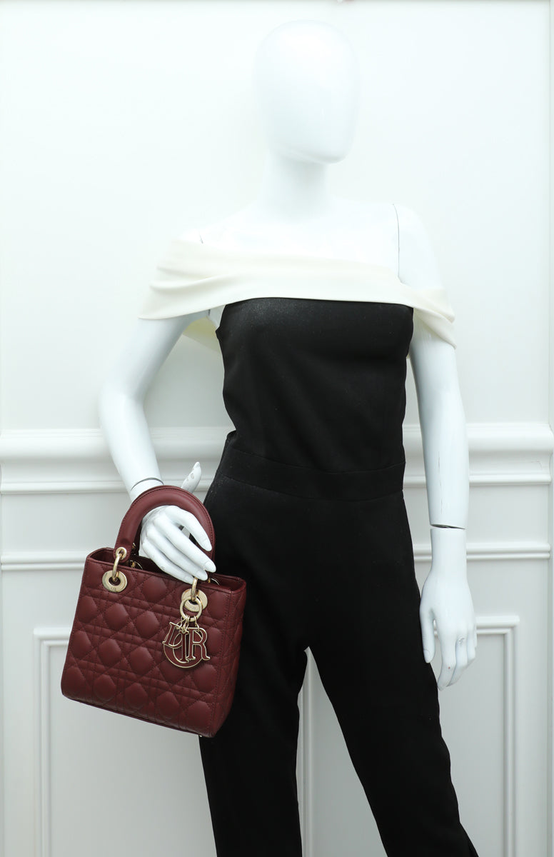 Christian Dior Burgundy Lady Dior My ABCDior Small Bag