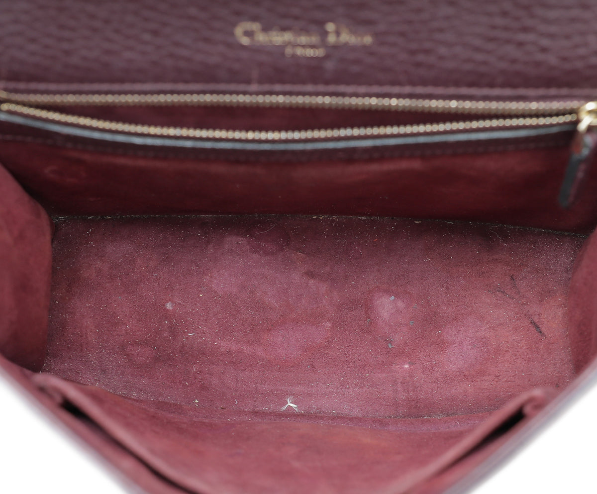 Christian Dior Burgundy Diorama Medium Flap Bag