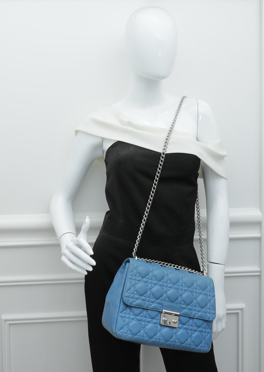 Christian Dior Blue Miss Dior Flap Medium Chain Bag