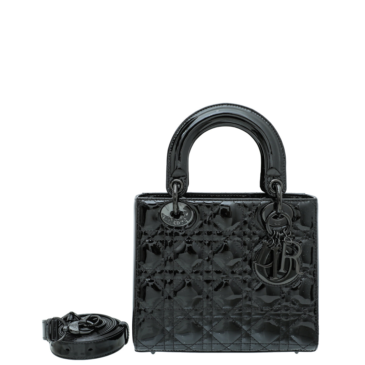 Christian Dior Black Ultraglossy Lady Dior Small Bag