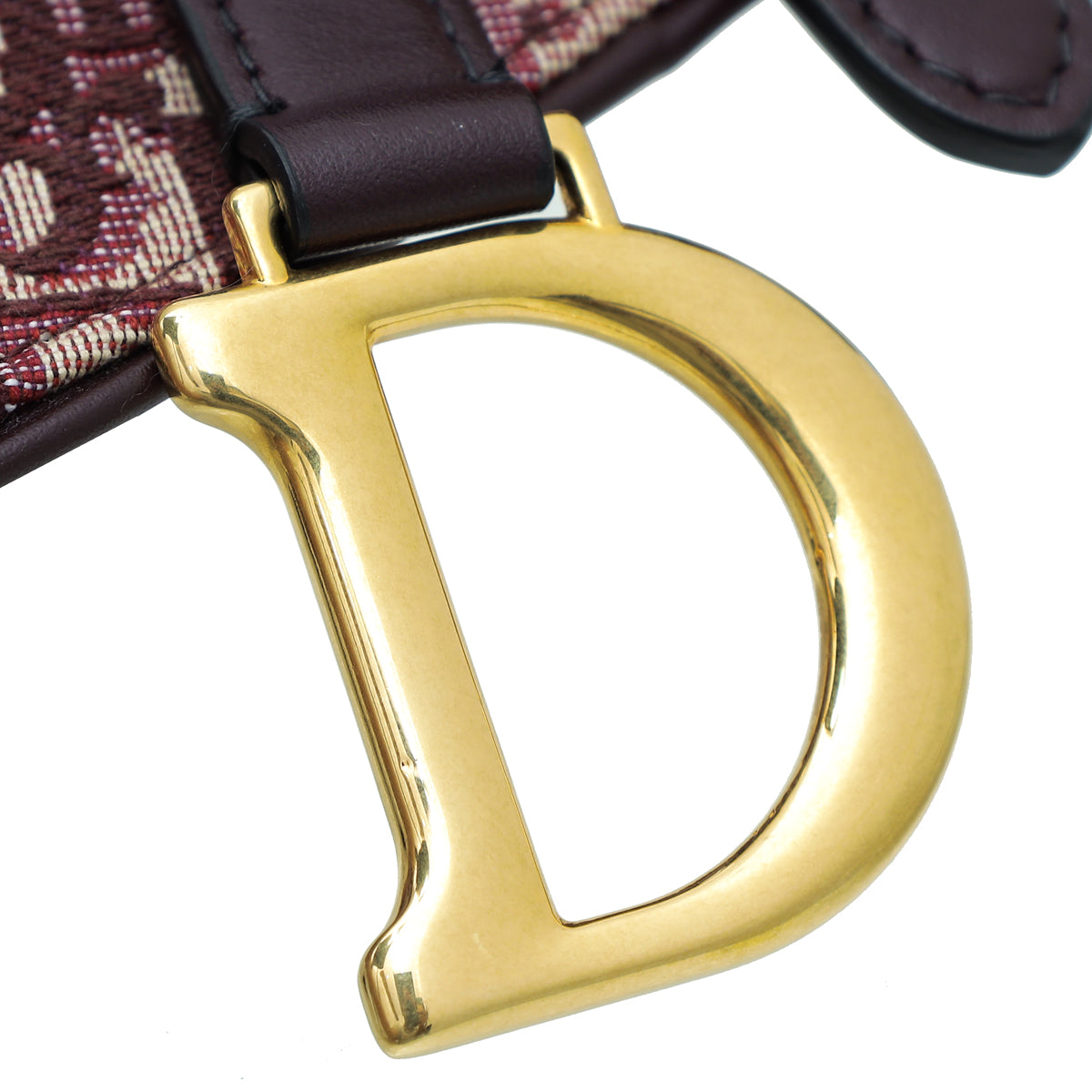 Christian Dior Burgundy Oblique Saddle Belt Bag