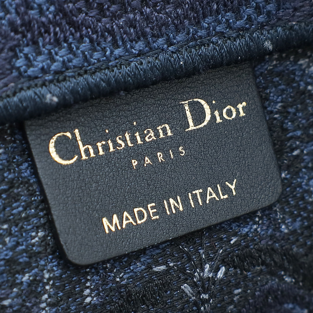 Christian Dior Navy Blue Book Tote KaleiDiorscopic Embroidered Large Bag