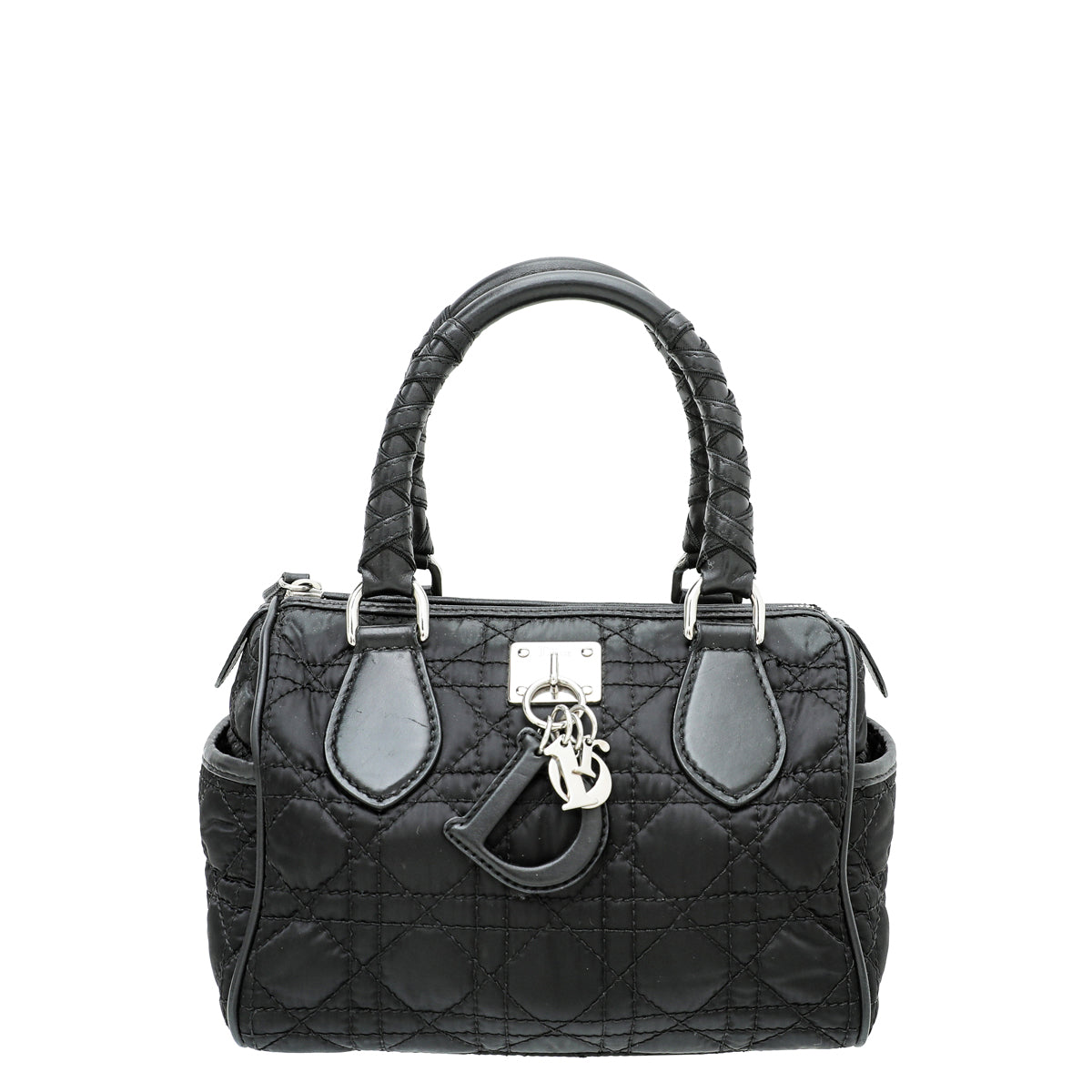 Christian Dior Black Nylon Cannage Charming Boston Mini Bag