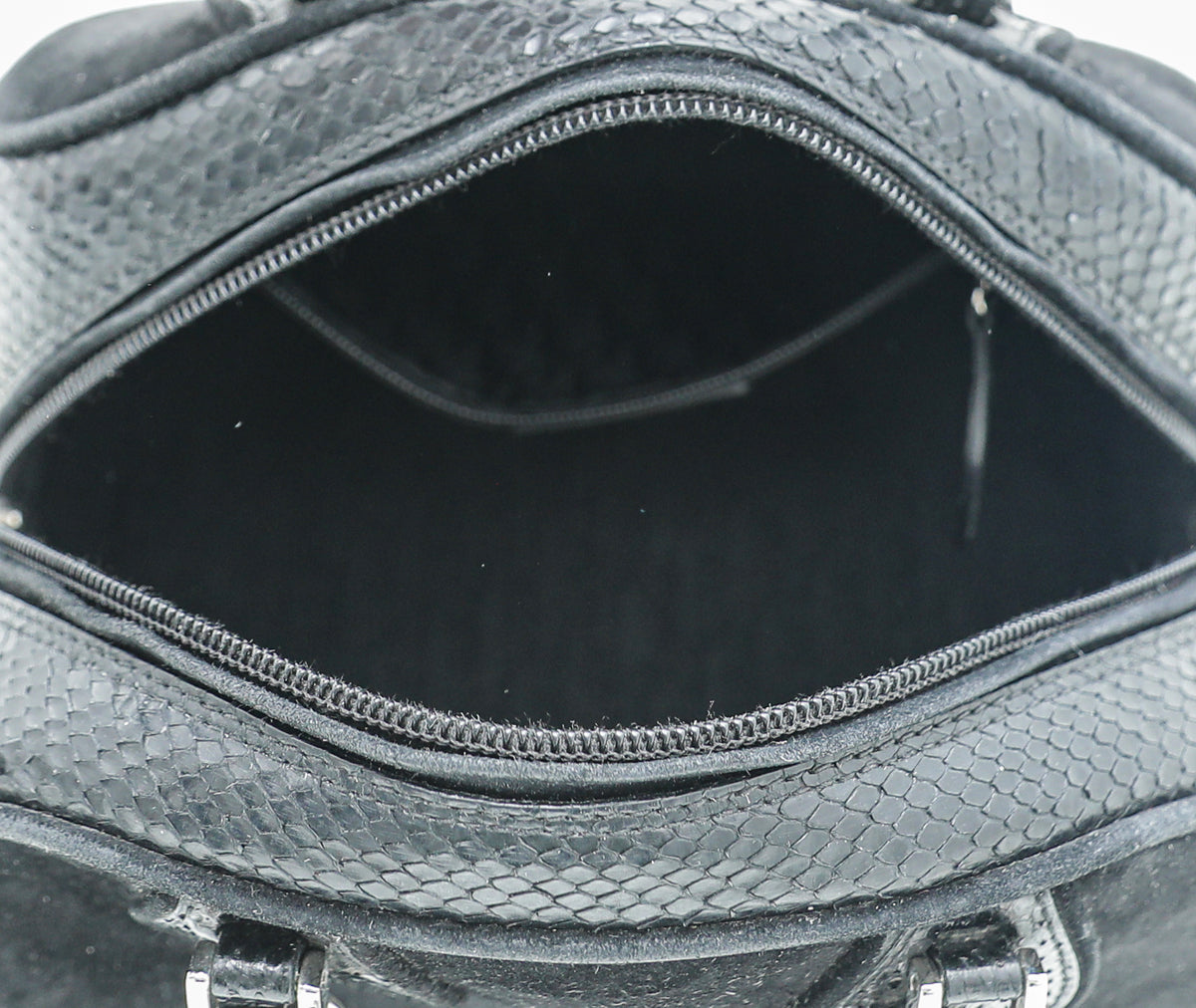 Christian Dior Black Gambler Dice Suede Python Bowling Bag