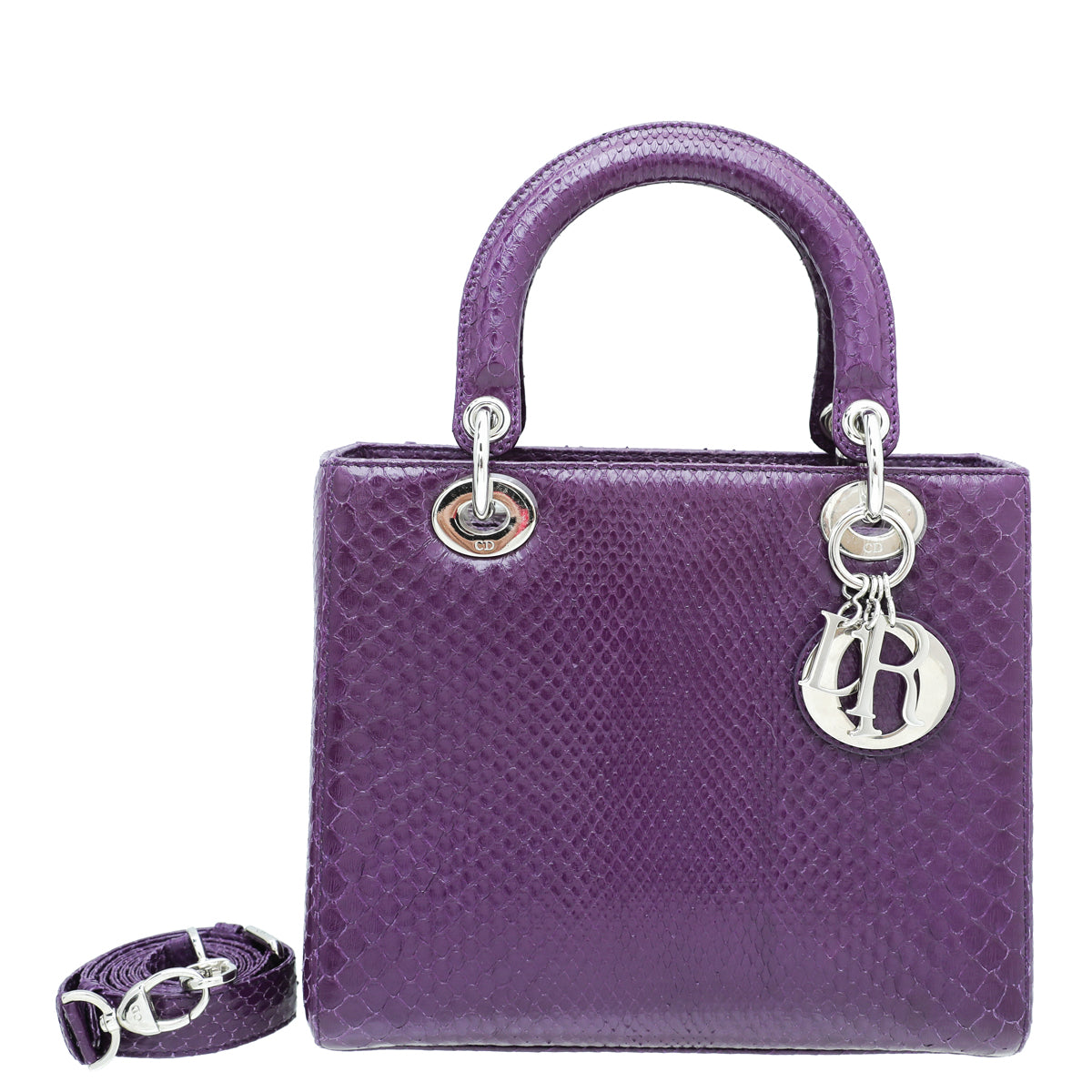 Christian Dior Violet Python Lady Dior Medium Bag