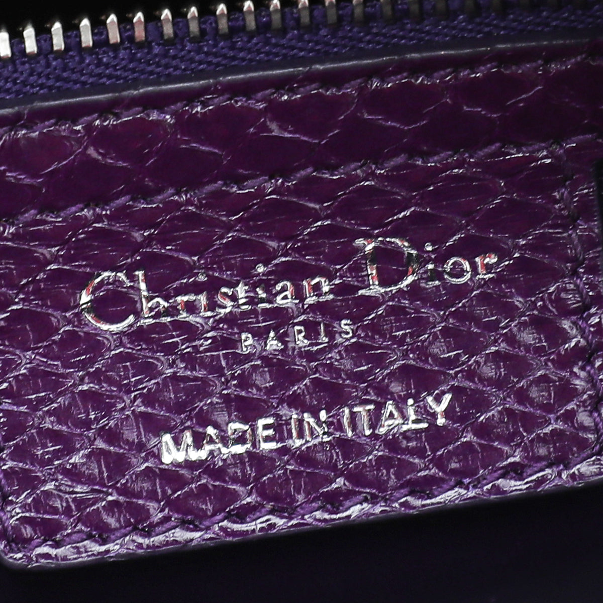 Christian Dior Violet Python Lady Dior Medium Bag