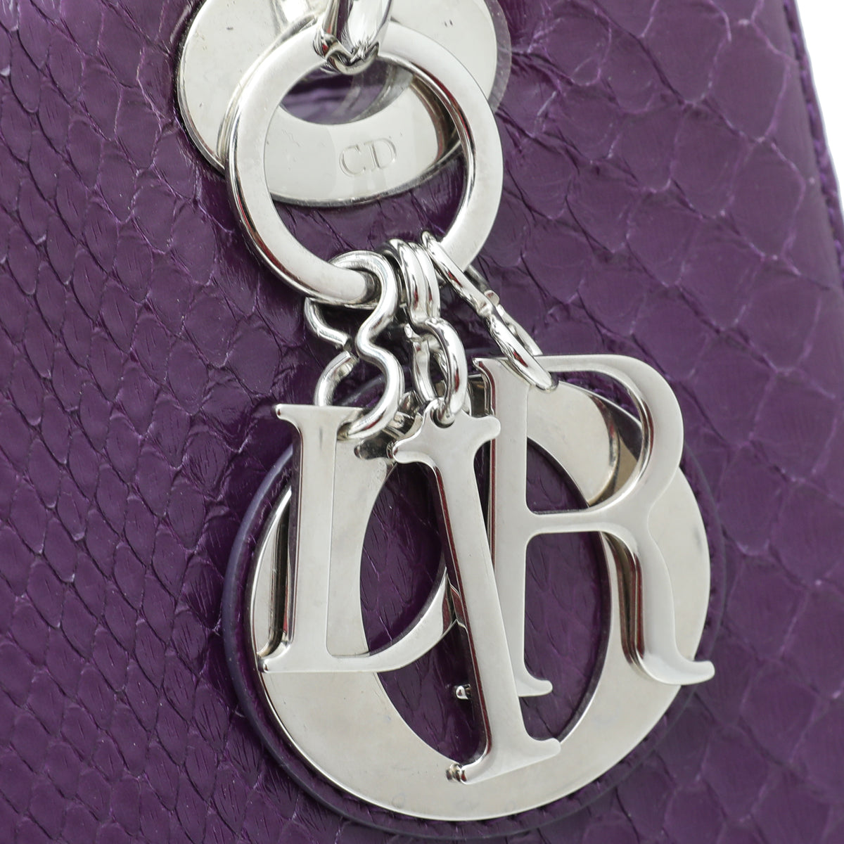 Christian Dior Violet Python Lady Dior Medium Bag