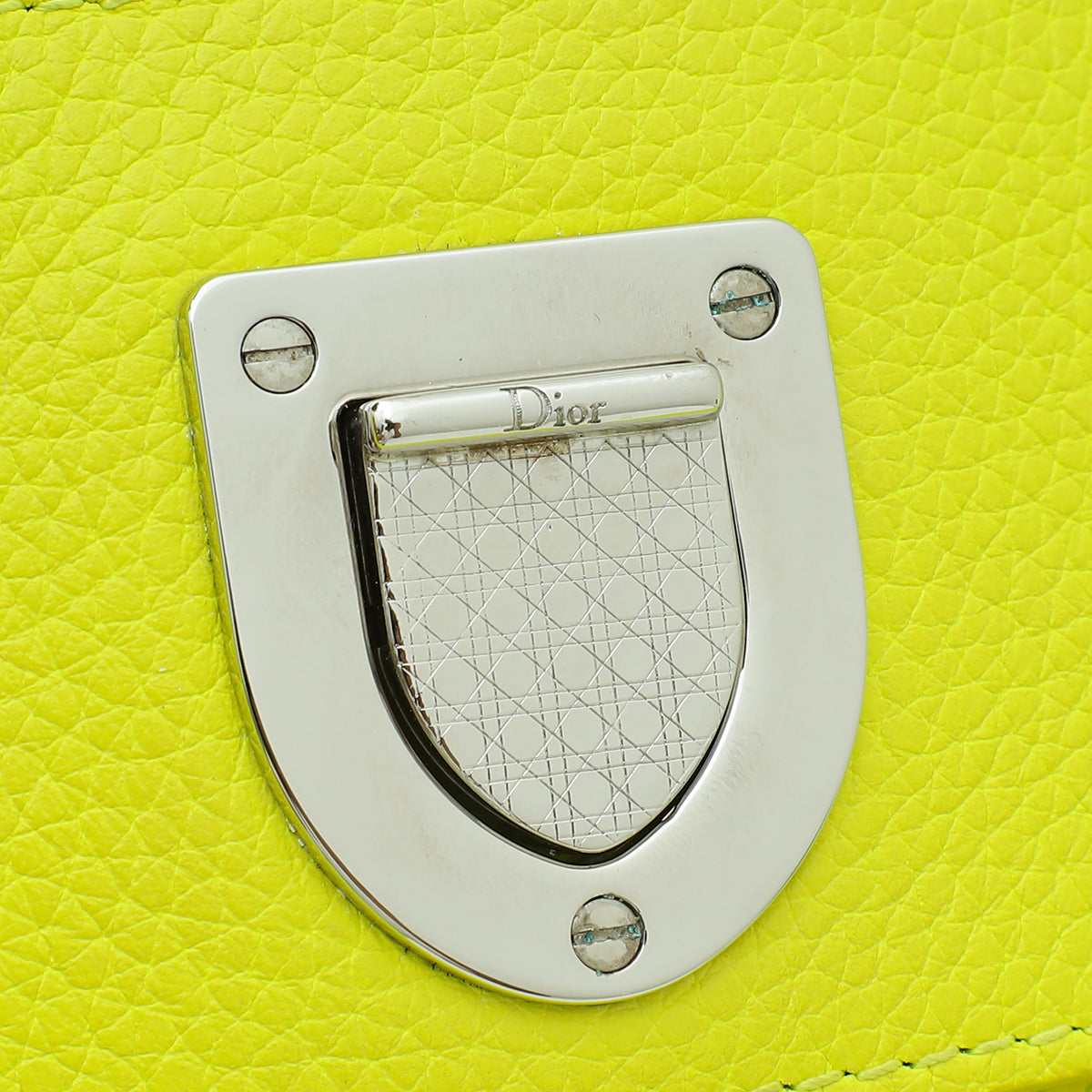 Christian Dior Neon Yellow Diorever Mini Top Handle Bag