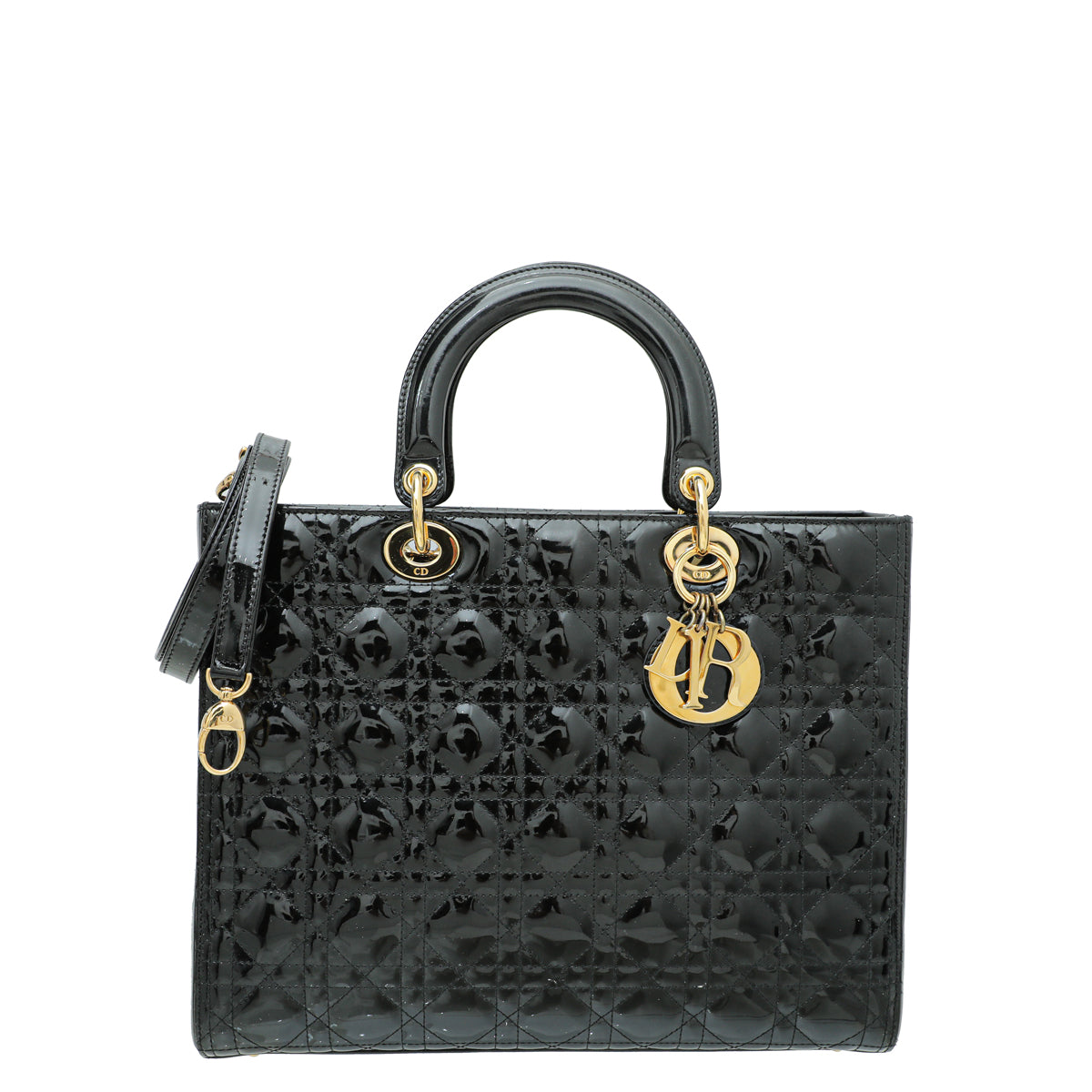 Christian Dior Black Lady Dior Large Bag