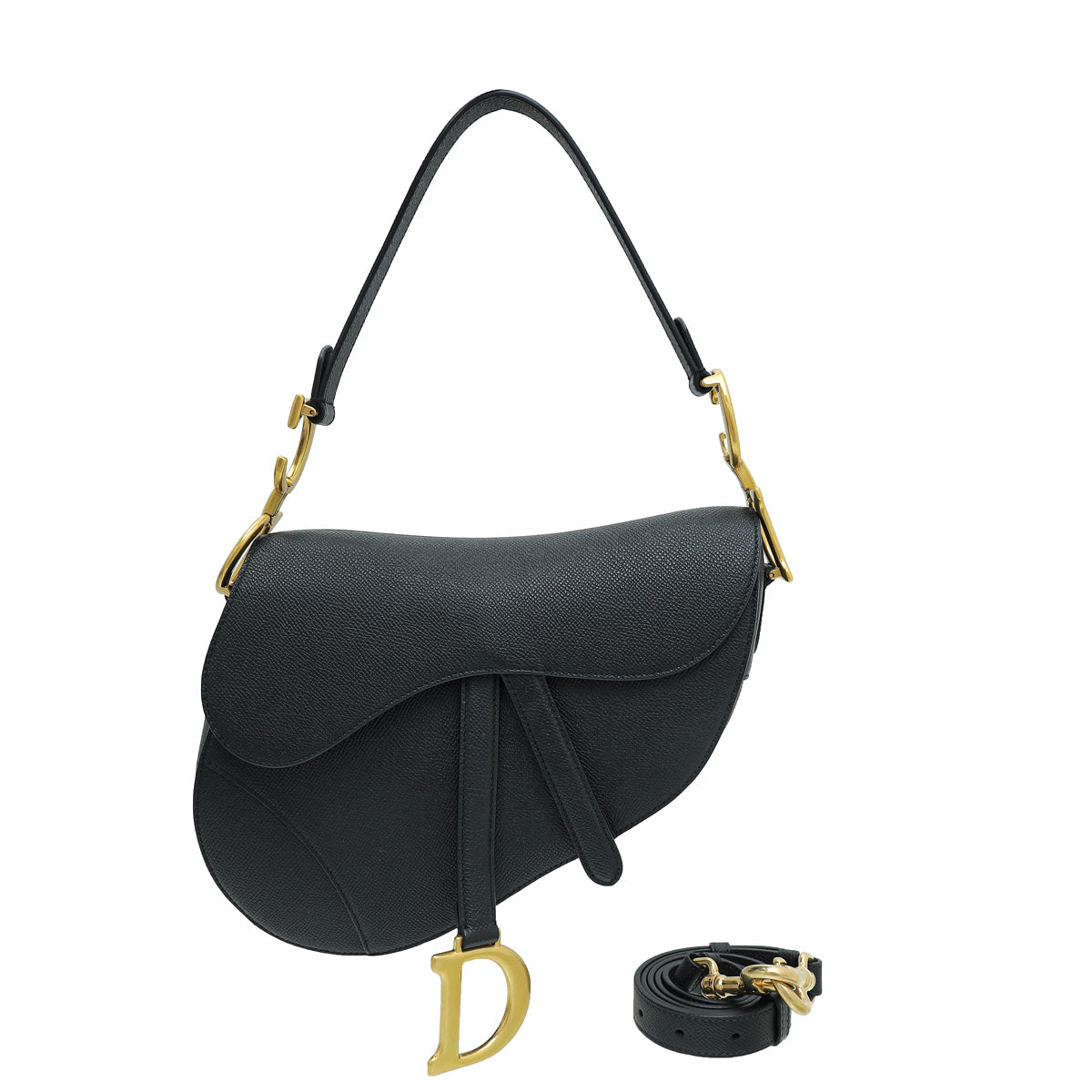 Christian Dior Black Saddle Satchel Medium Bag