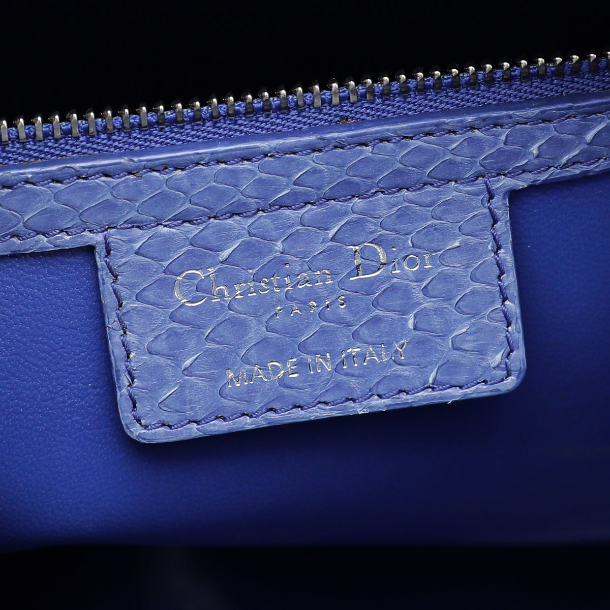 Christian Dior Blue Python Lady Dior Large Bag